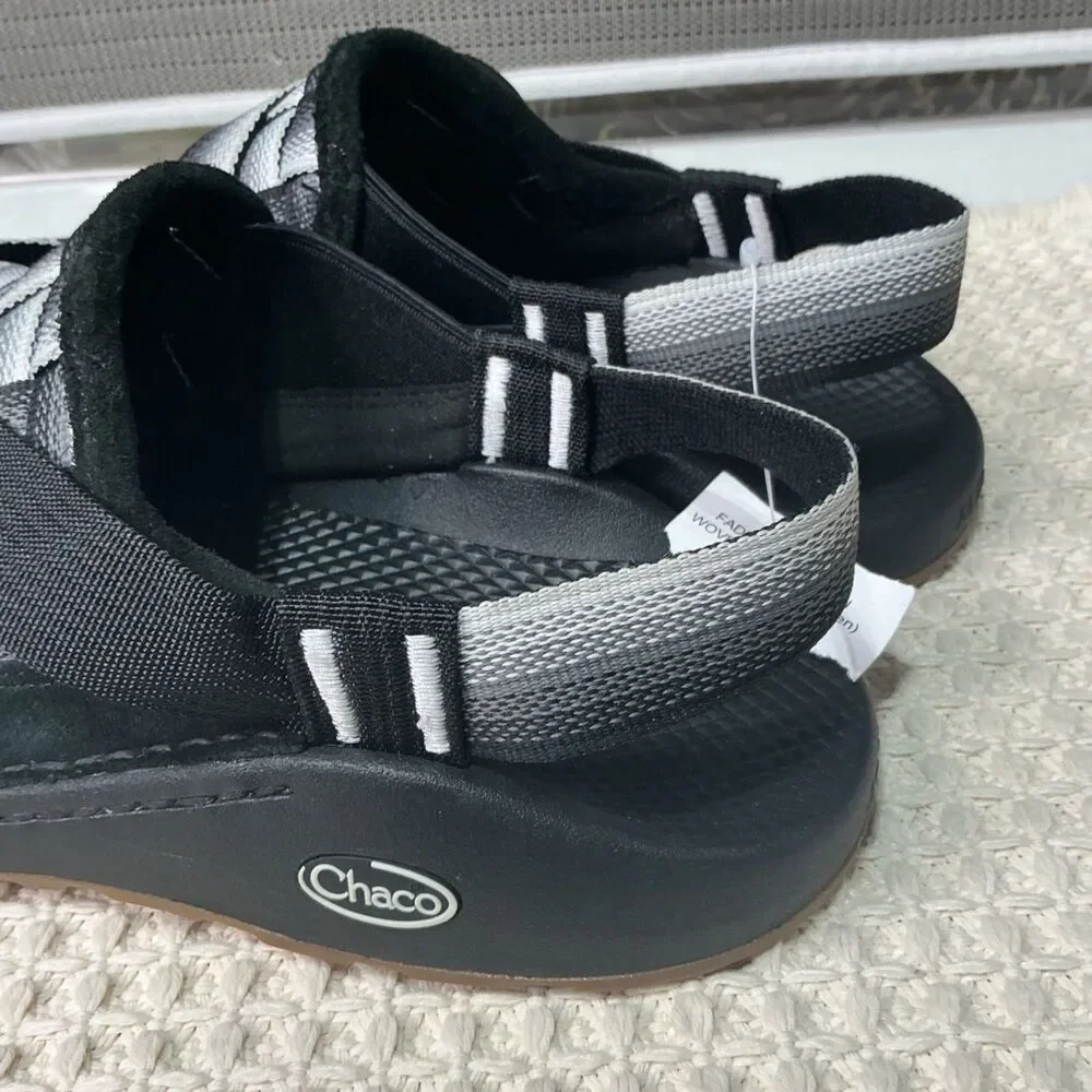 Chaco Canyon Woven Clog - Fade Black/White Men's Size 10 Adjustable Sandals